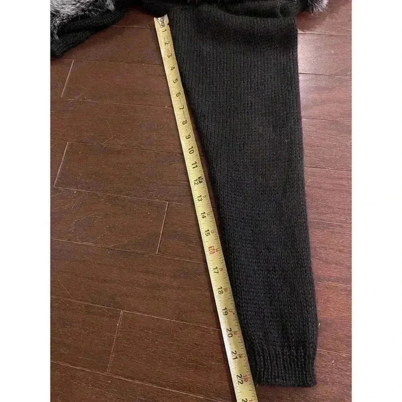 Nina Ricci Faux Fur Jacket Black Sweater Mohair Silk Y2k 90s Mob Wife Cardigan - Picture 10 of 11